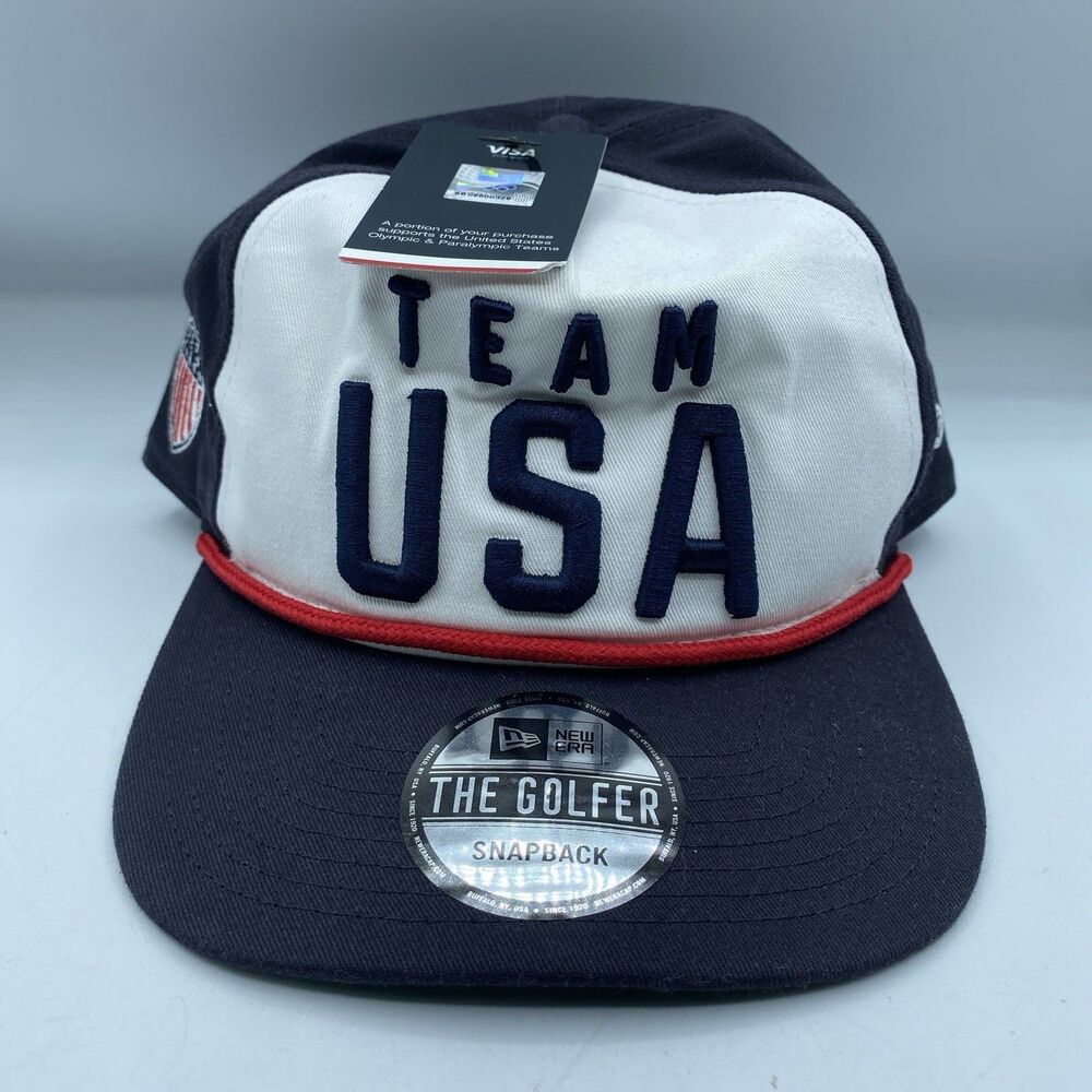 Team USA New Era The Golfer Snapback Olympics White Blue Red Winter America NWT